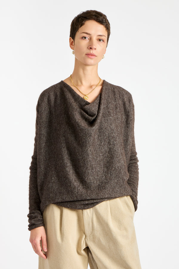 Cowl Top in Blackened