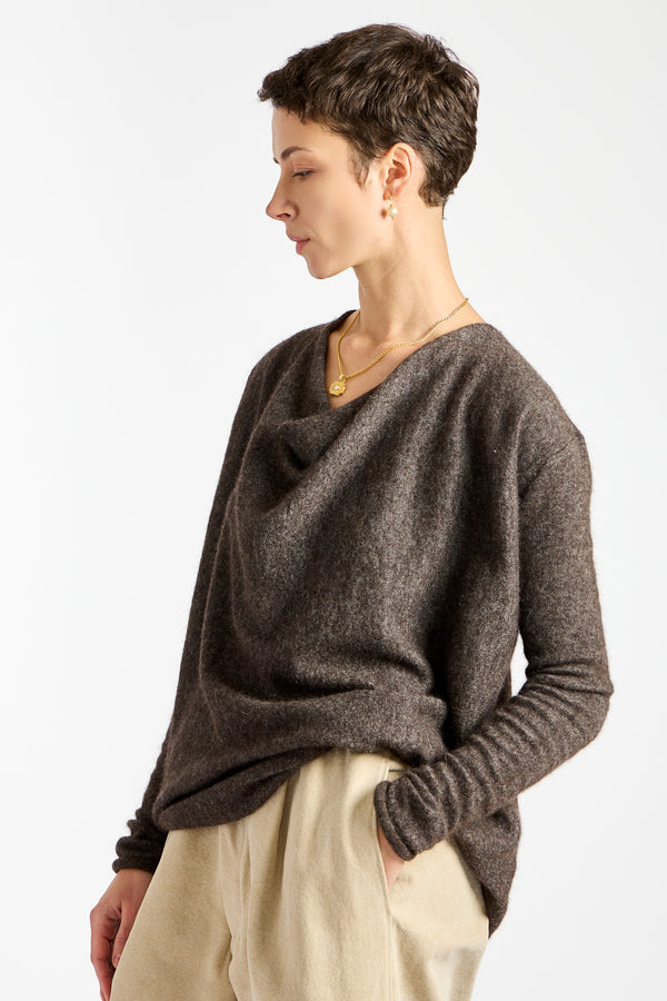 Cowl Top in Blackened