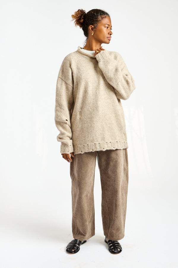 Distressed Rollneck in Aspen