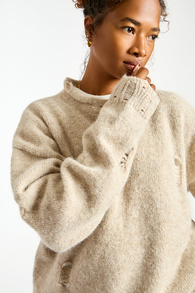 Distressed Rollneck in Aspen