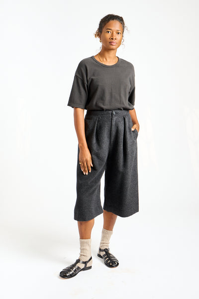 Brushed Frame Shorts in Black Melange