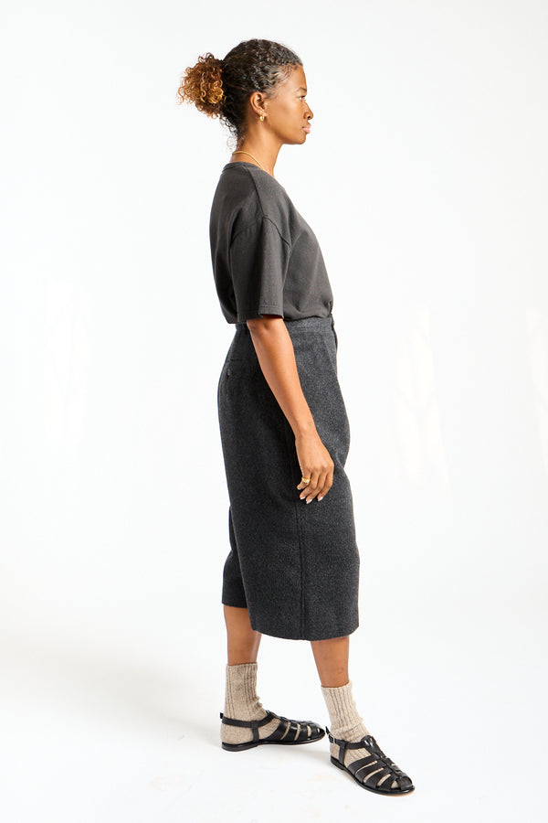 Brushed Frame Shorts in Black Melange