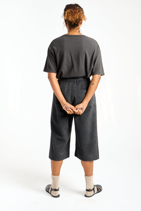 Brushed Frame Shorts in Black Melange