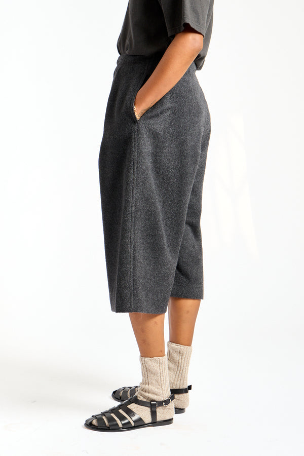 Brushed Frame Shorts in Black Melange