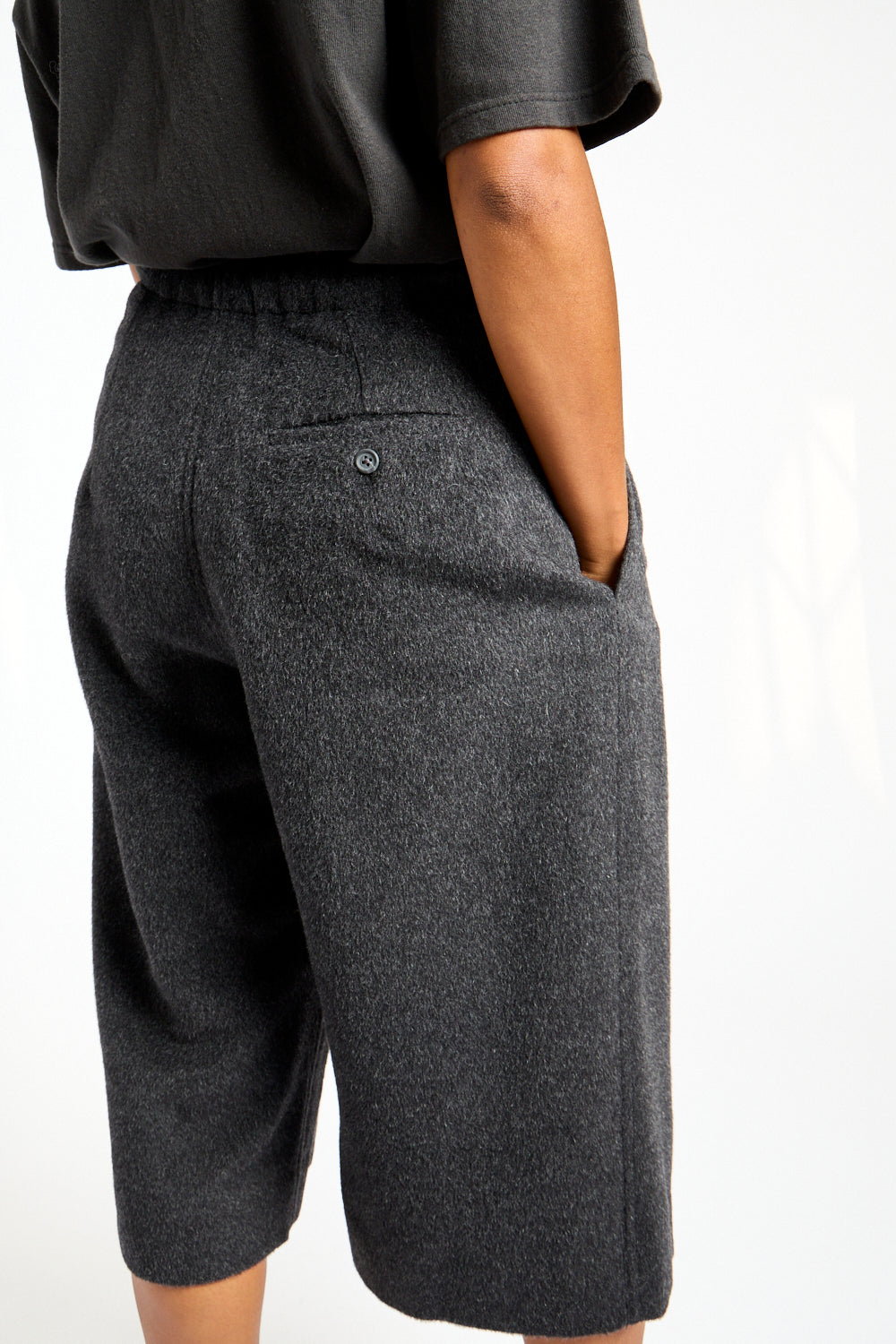 Brushed Frame Shorts in Black Melange