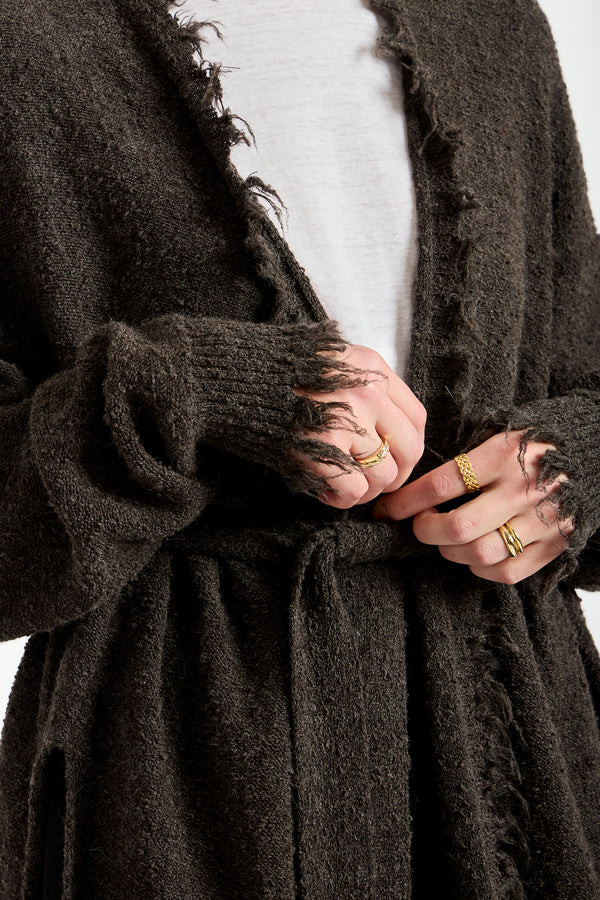 Fray Cardigan in Blackened