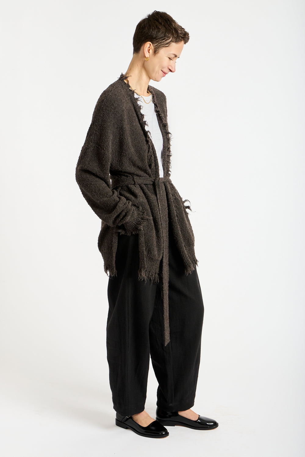 Fray Cardigan in Blackened