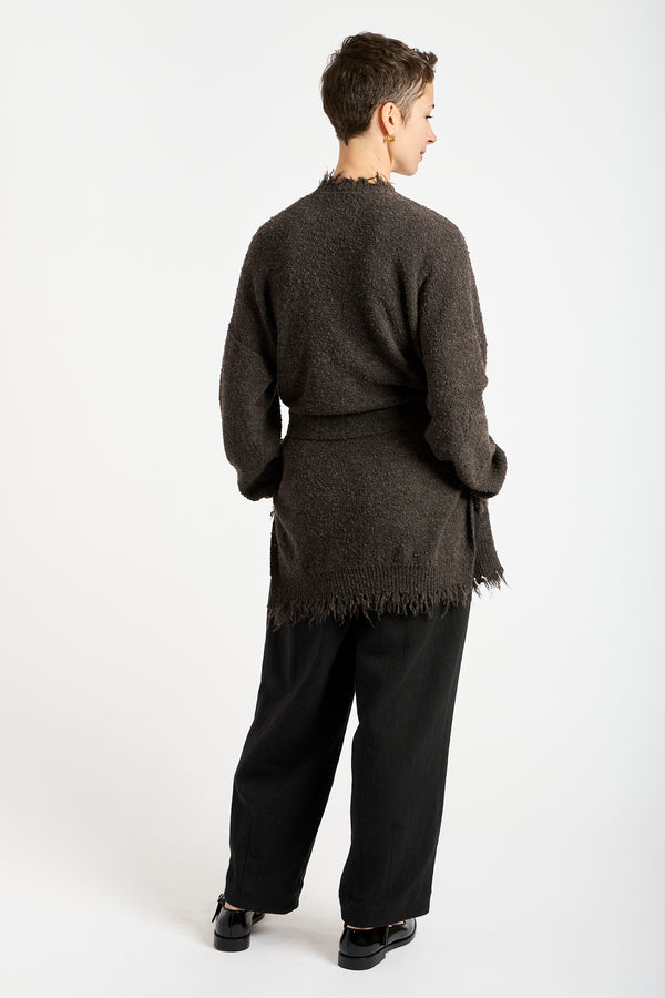 Fray Cardigan in Blackened