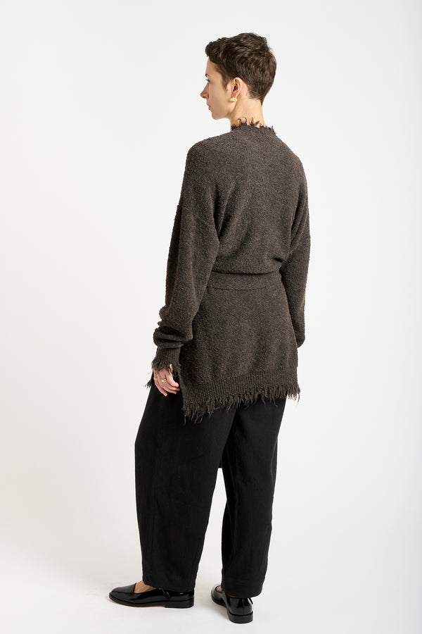 Fray Cardigan in Blackened