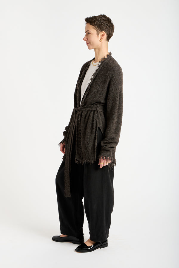 Fray Cardigan in Blackened
