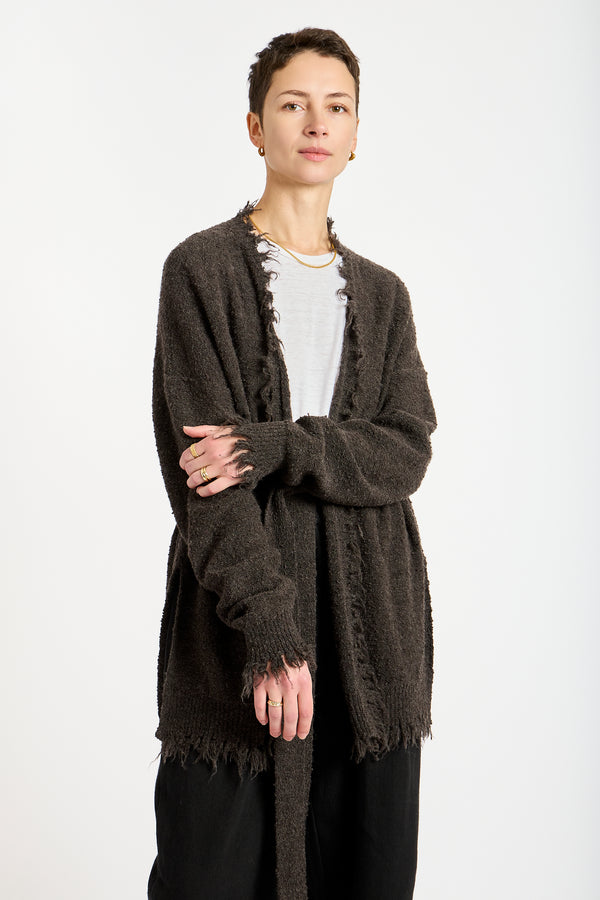 Fray Cardigan in Blackened