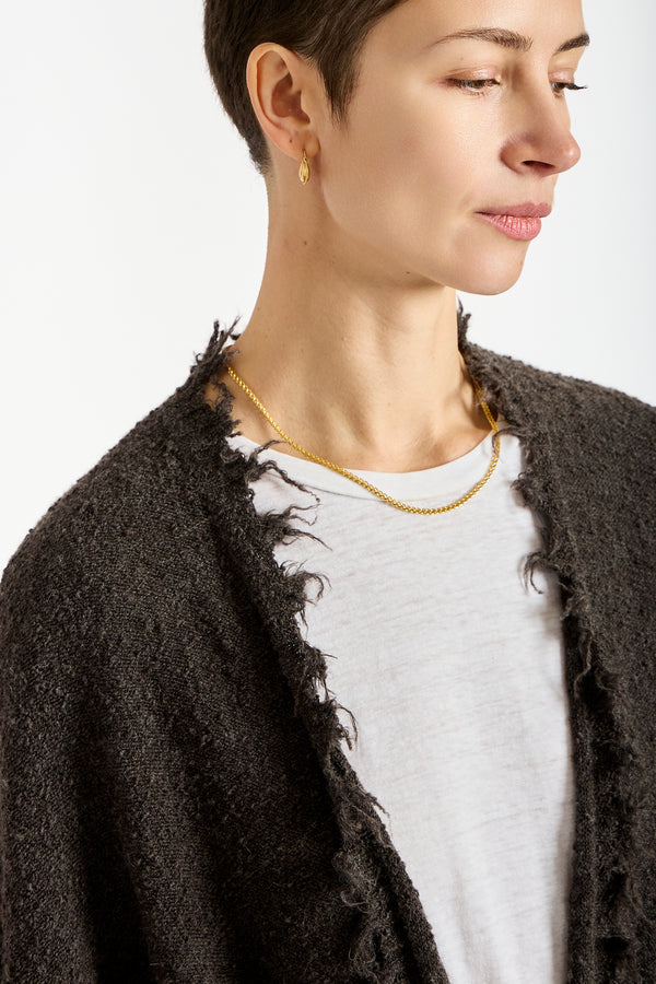 Fray Cardigan in Blackened