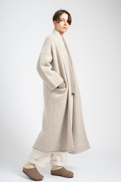 Long Shawl Cardigan in Pebble