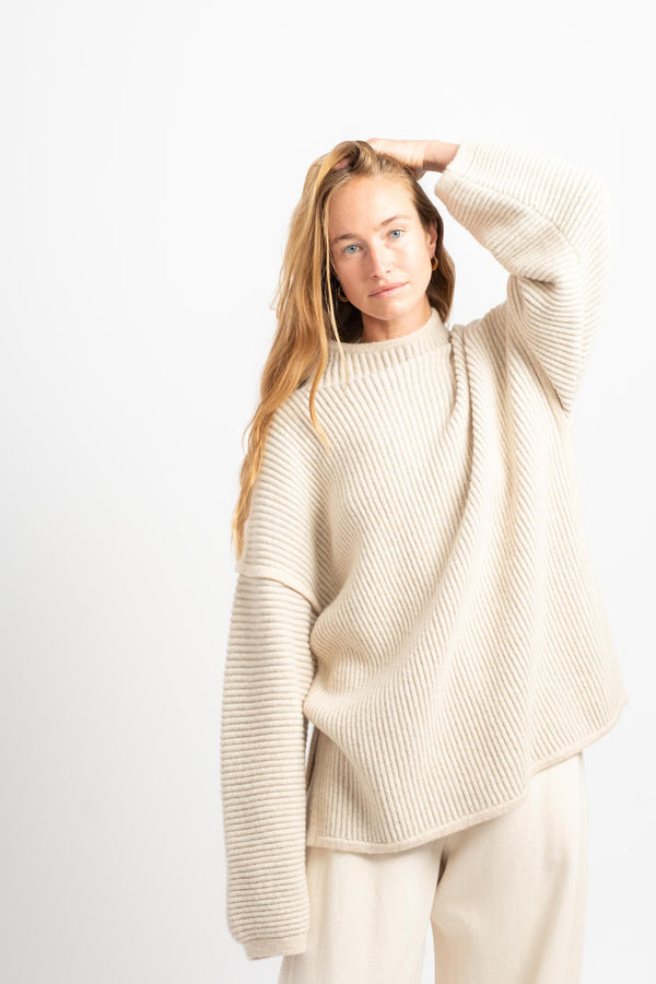 Ottoman Turtleneck in Alabaster