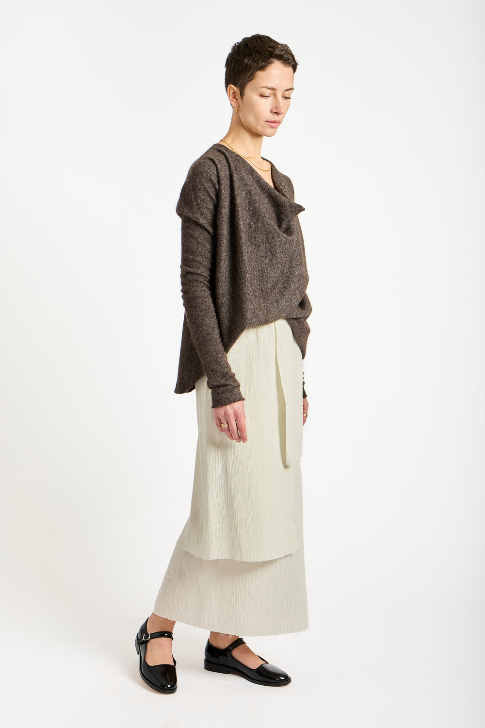 Raw Layer Skirt in Chalk