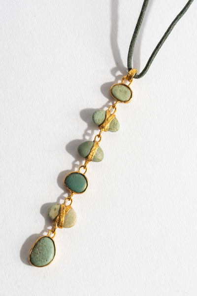 22K 6-Drop Indo Pebble Pendant
