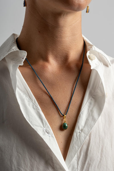22K Single Turquoise Pendant