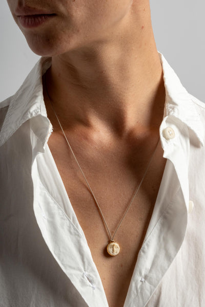 22K Yak Bone Face Pendant