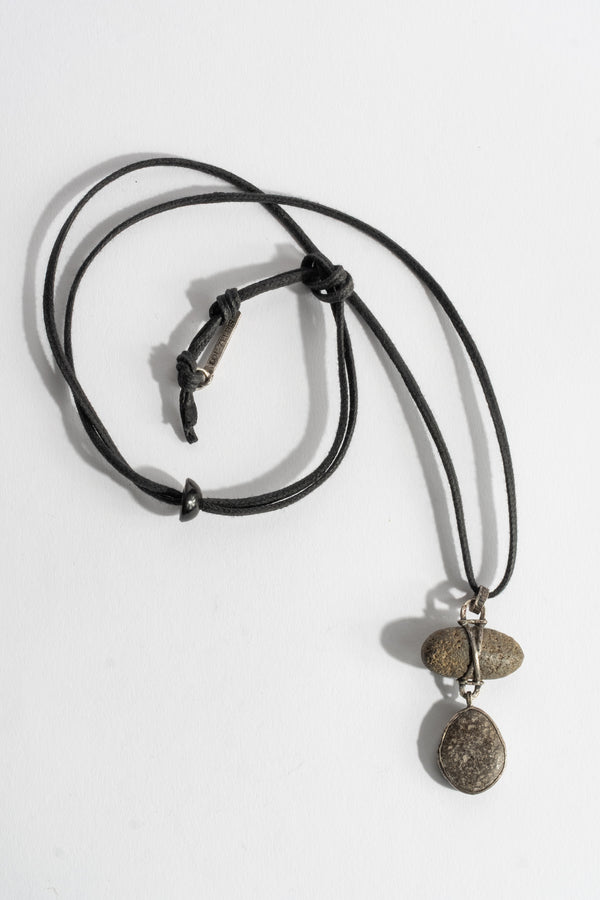 Sterling 2-Drop Grey Wrap Pendant