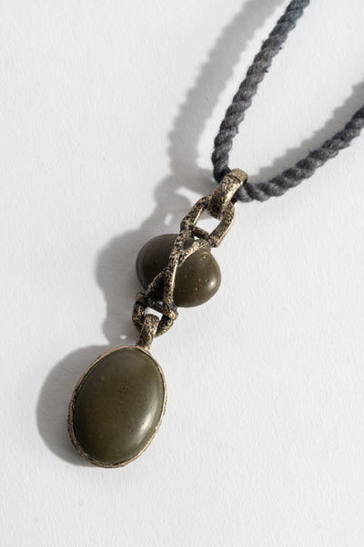 Sterling 2-Drop Smooth X Wrap Pebble Pendant