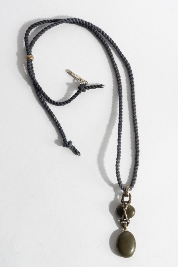 Sterling 2-Drop Smooth X Wrap Pebble Pendant