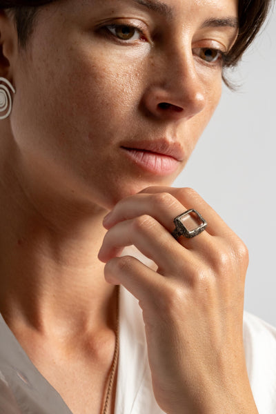 Sterling Clear Quartz Ring