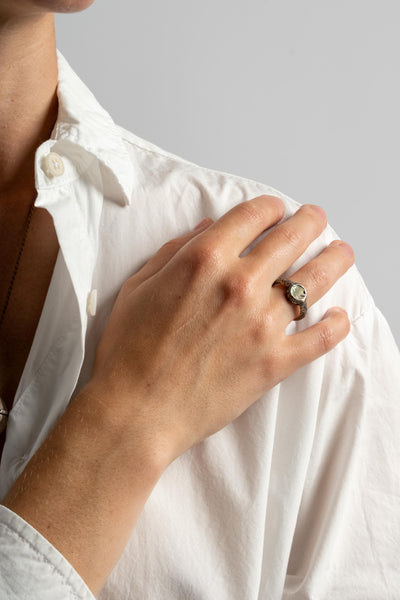 Sterling Mother of Pearl Ring