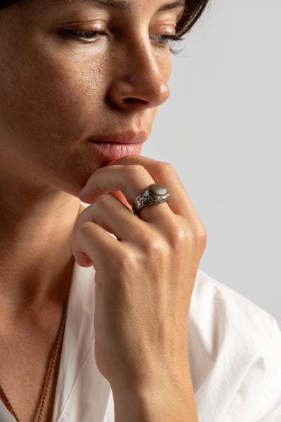 Sterling Pebble Ring
