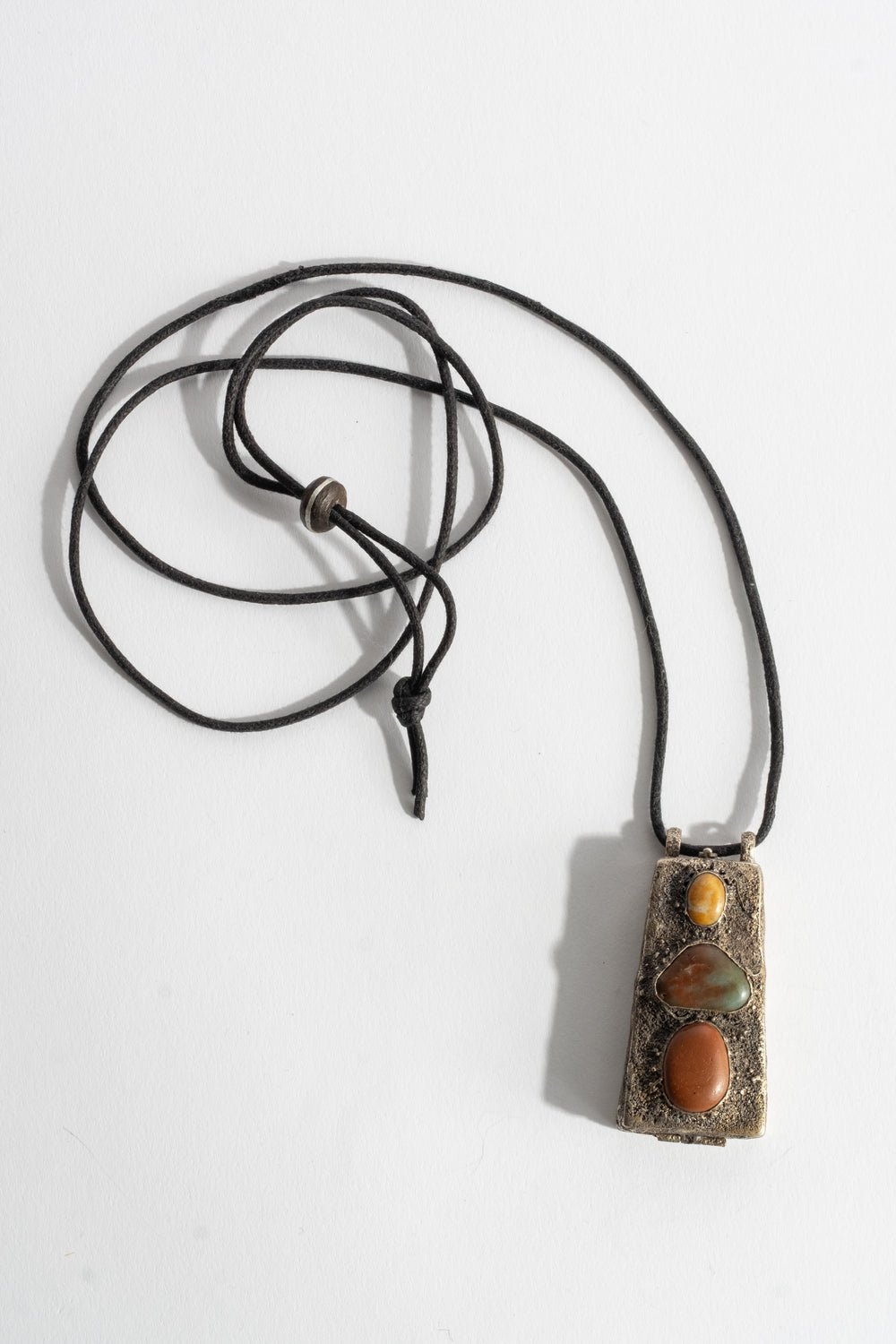 Sterling Repousse Carnelian + Pebble Locket