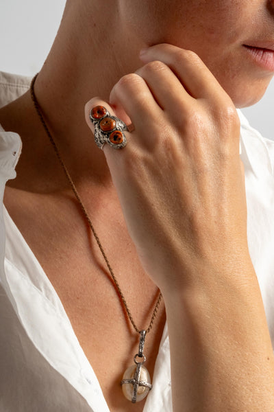 Three Coral Ring