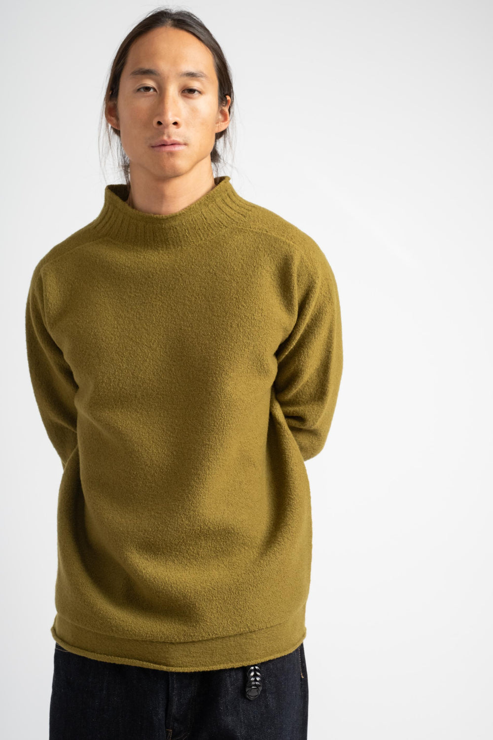 Felted Guernsey in Fresh Olive