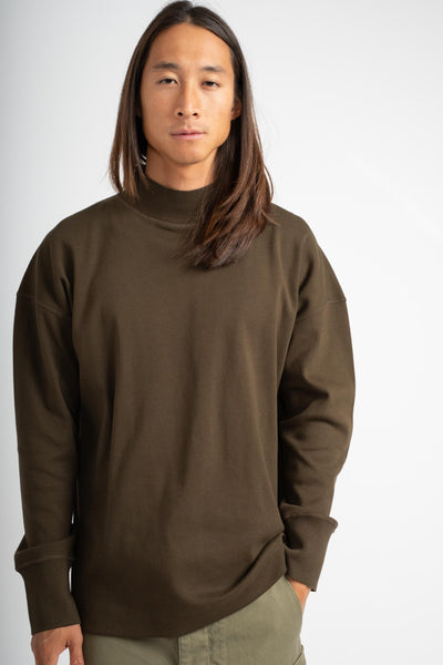 Mock Neck Thermal in Bark