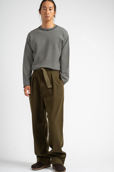 Slide Adjuster Trouser in Moss