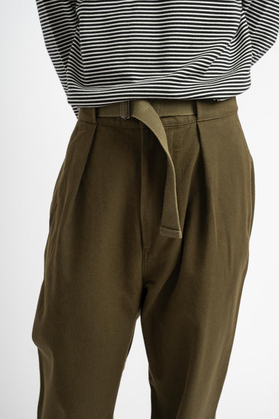 Slide Adjuster Trouser in Moss