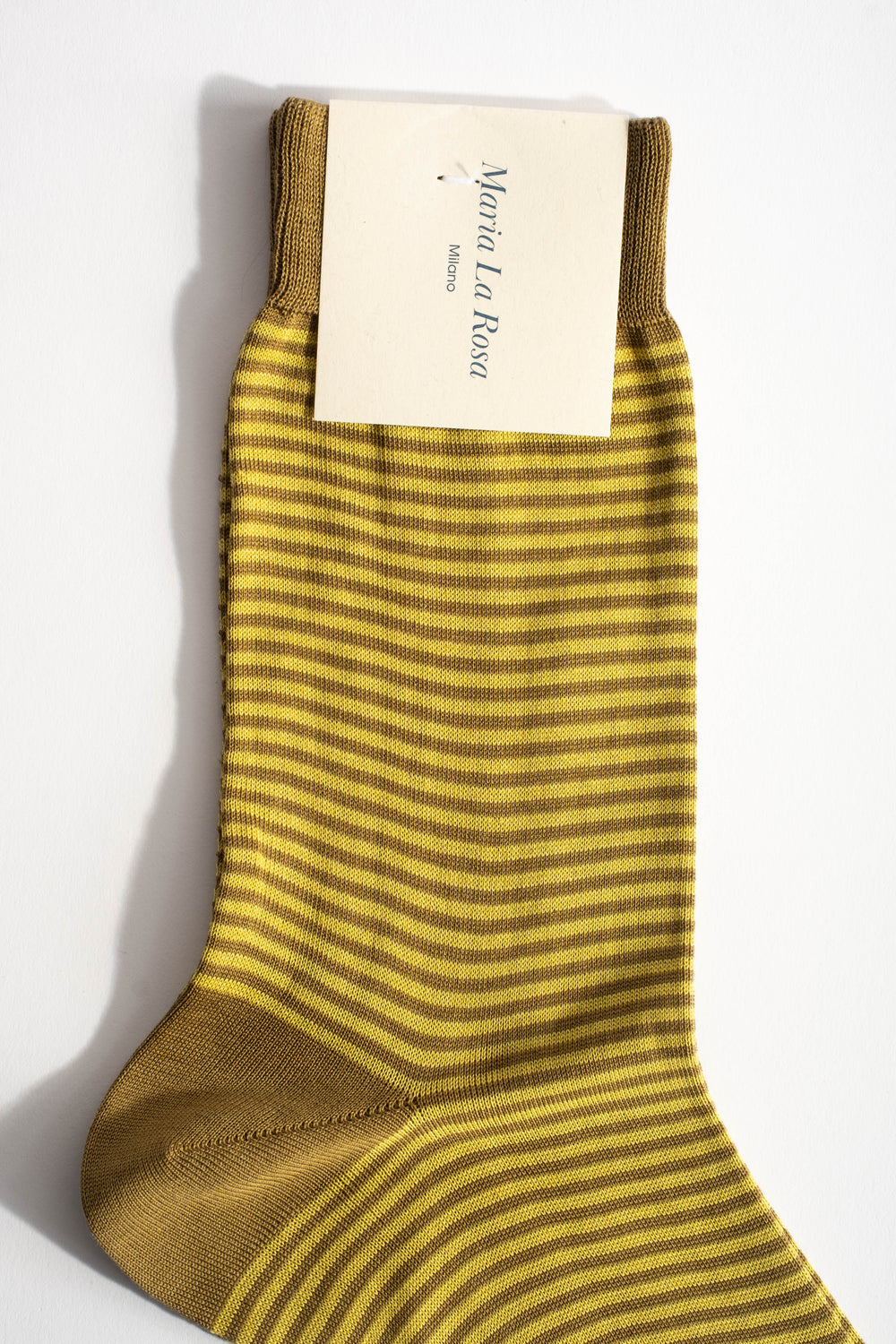 Cotton Stripe Sock in Lime