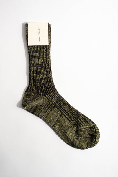 Metallic Sock in Khaki