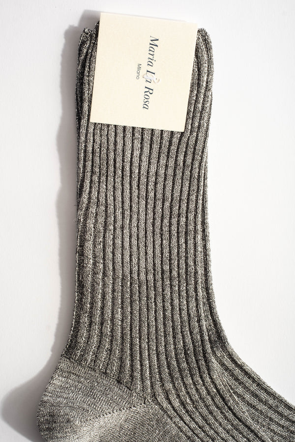 Metallic Sock in Silver