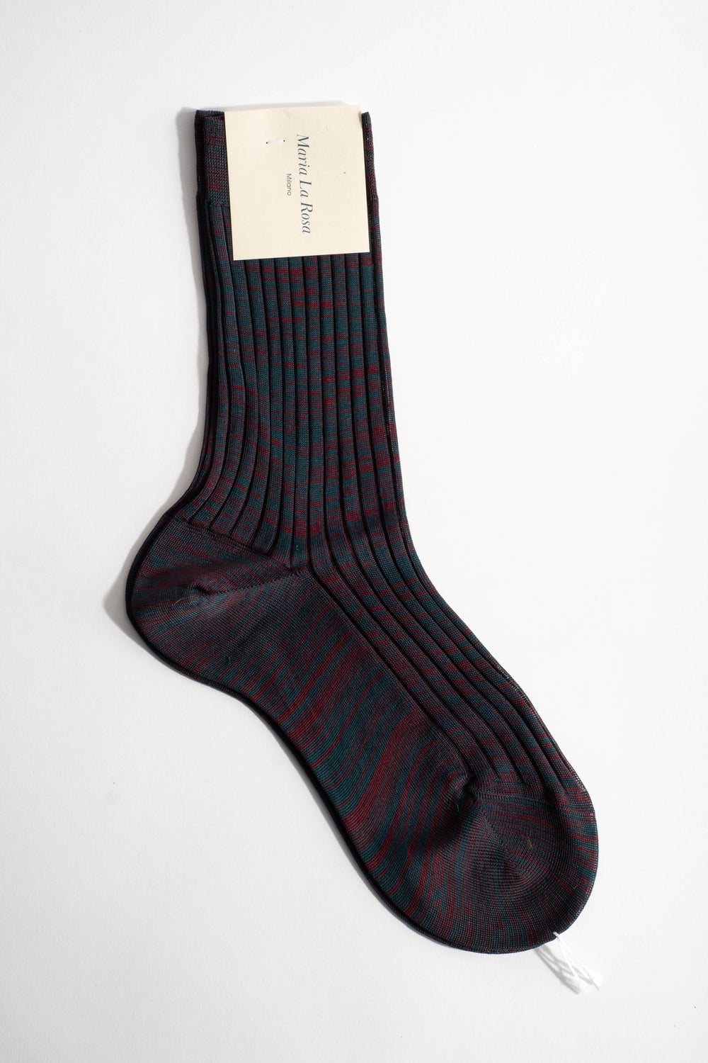 Ribbed Cotton Sock in Bordeaux