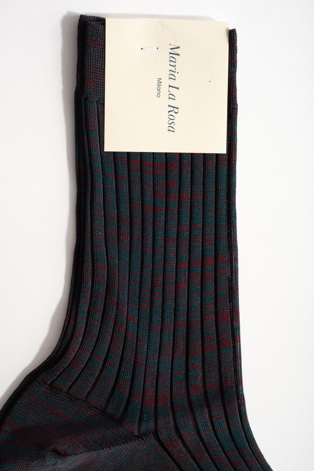 Ribbed Cotton Sock in Bordeaux