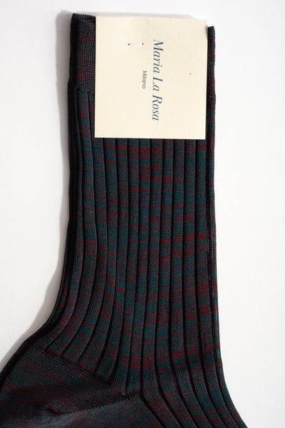 Ribbed Cotton Sock in Bordeaux