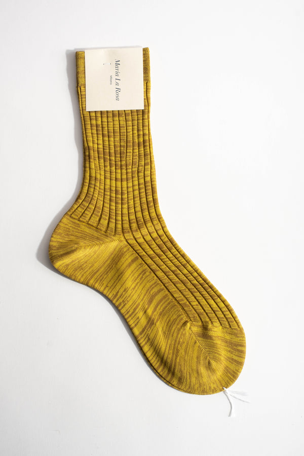 Ribbed Cotton Sock in Lime