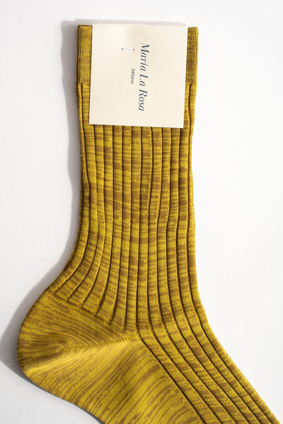 Ribbed Cotton Sock in Lime