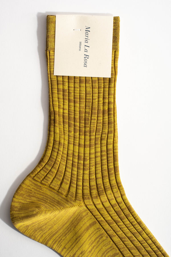 Ribbed Cotton Sock in Lime