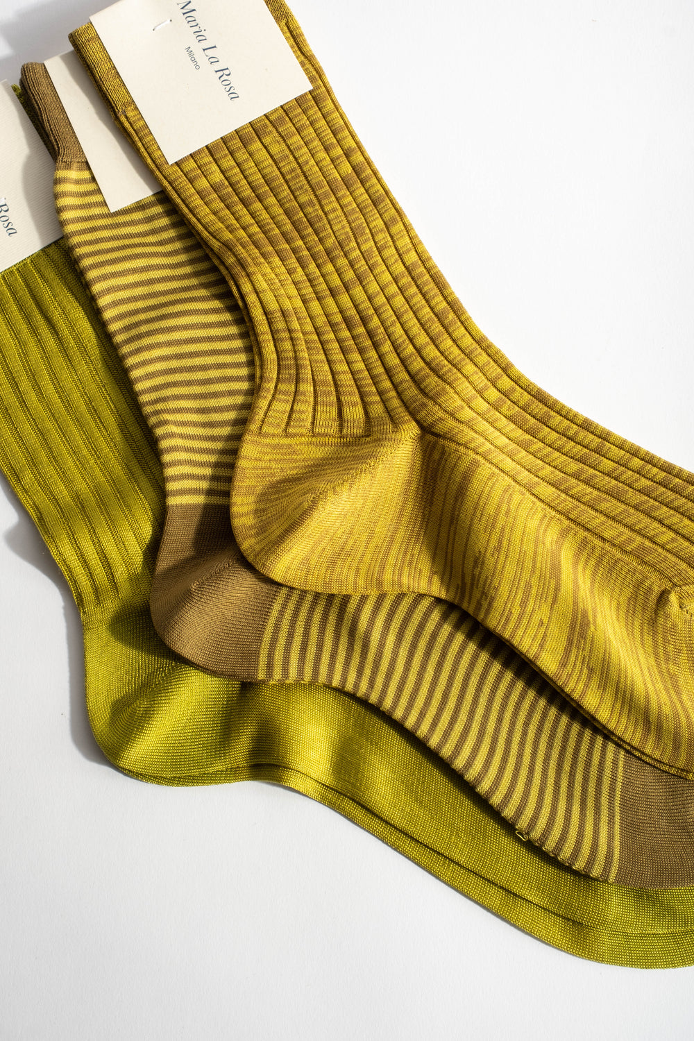 Cotton Stripe Sock in Lime