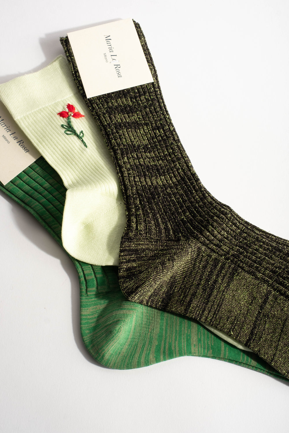 Metallic Sock in Khaki