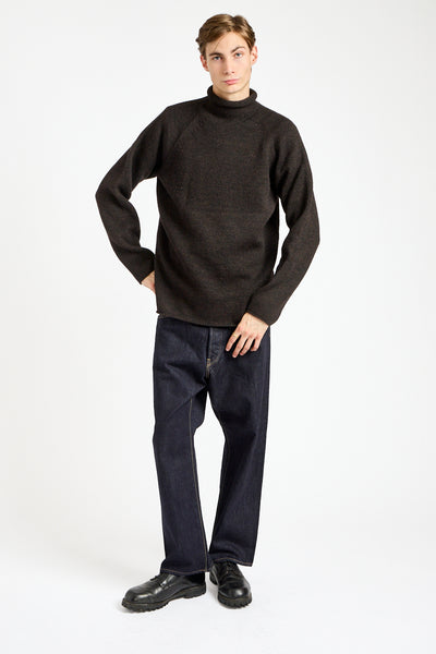 Rolled Edge Roll Neck in Ebony