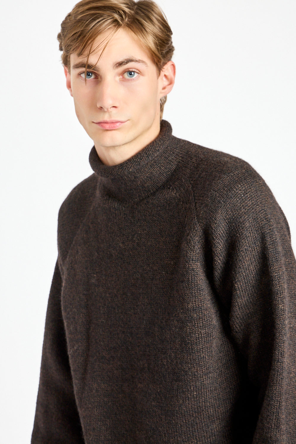 Rolled Edge Roll Neck in Ebony