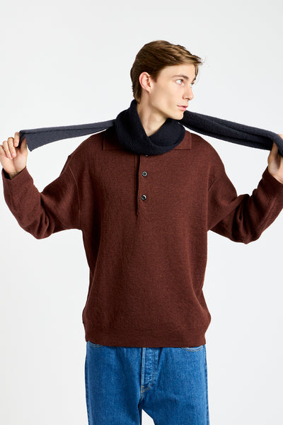 Simple Rib Scarf in Dark Navy