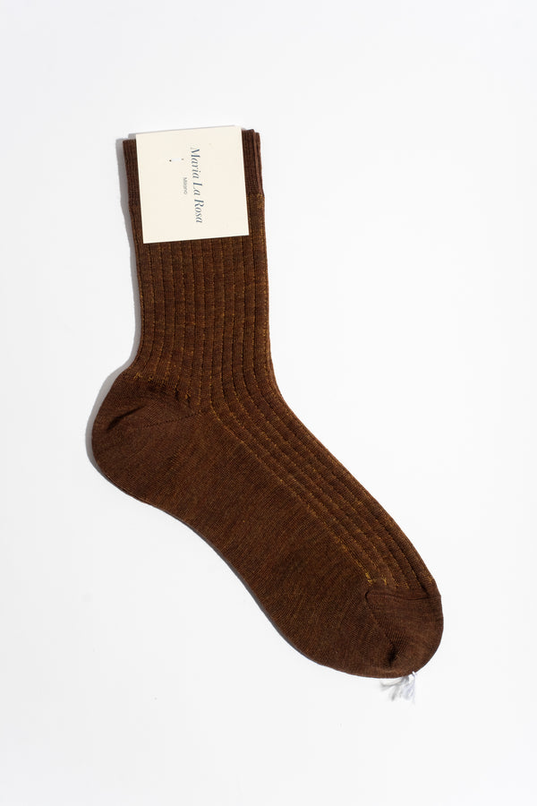Crew Stripe Sock in Brown