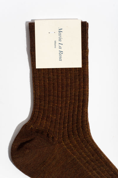 Crew Stripe Sock in Brown